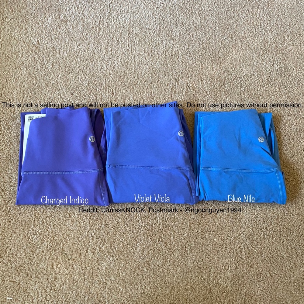 DO NOT BUY - COLOR COMPARISON POST of Charged Indigo, Violet Viola and Nile Blue